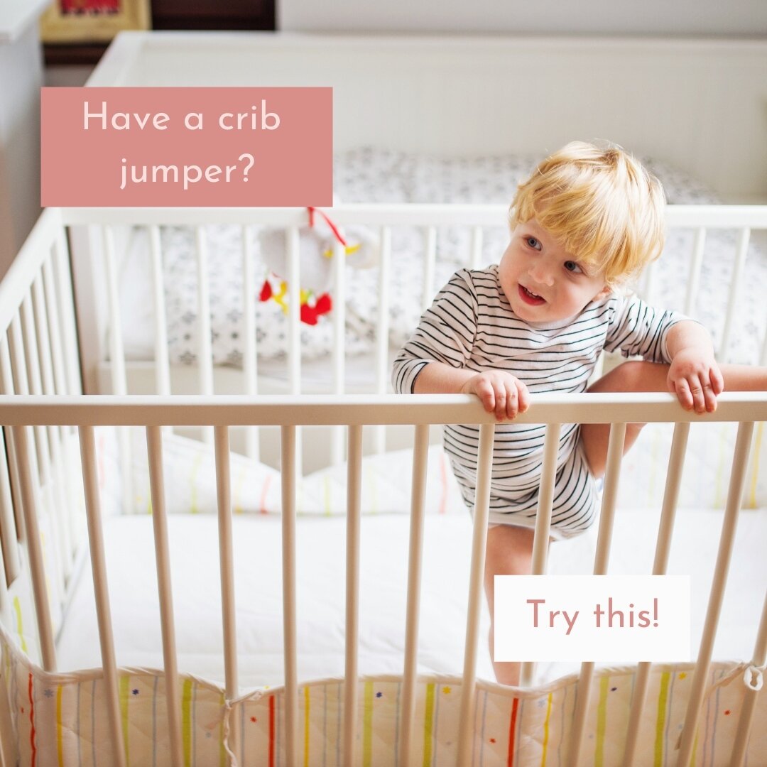 Struggling with a crib jumper?
TRY THIS -> turn your crib around to have the back (higher side) facing the front. This simple trick from @resttoyournest can work wonders! 
Join us today in stories for a Q&A with Certified Sleep Consultan